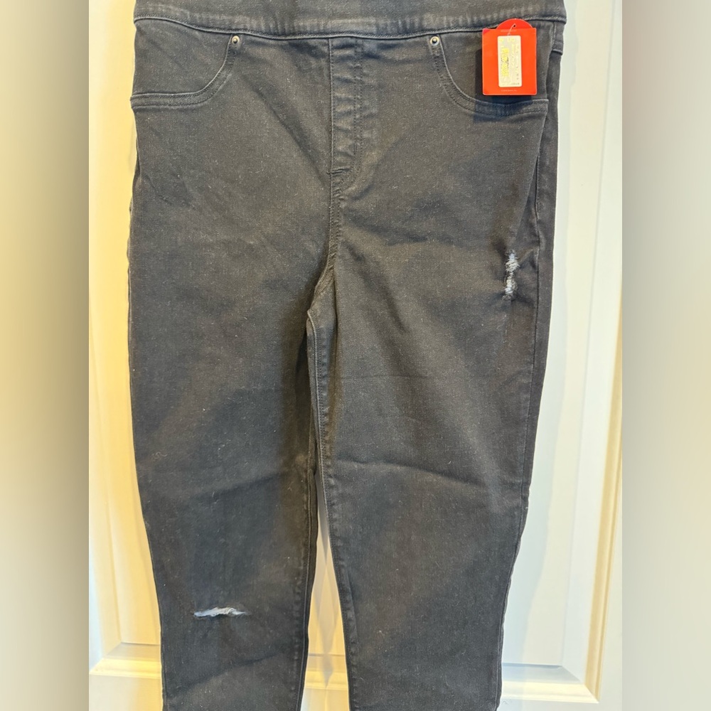 SPANX Distressed Black Skinny Jeans